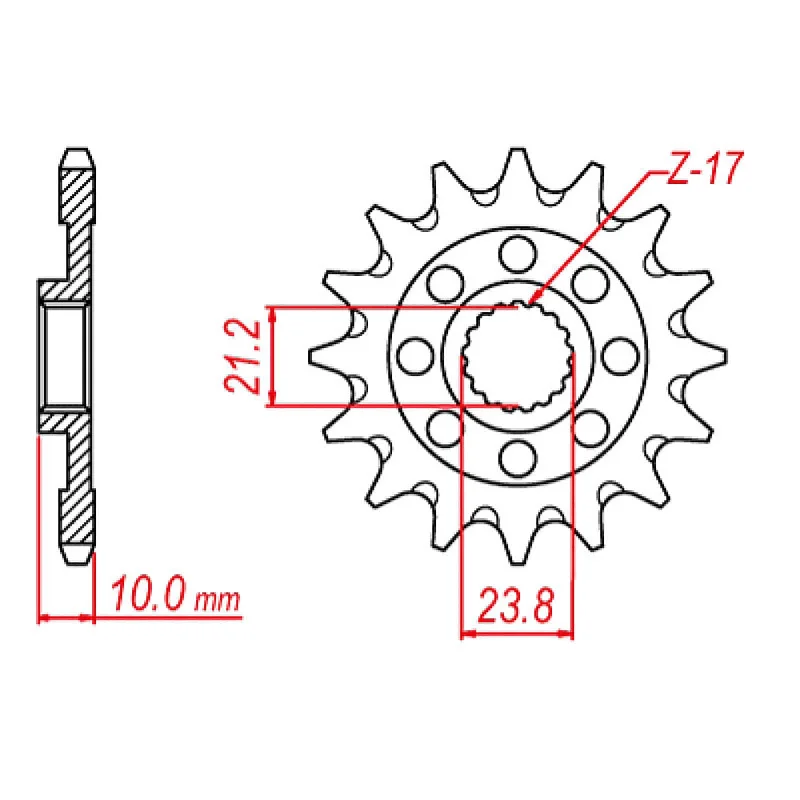 MTX 1443 Steel Front Sprocket #520 (13T) (10-28H-13)