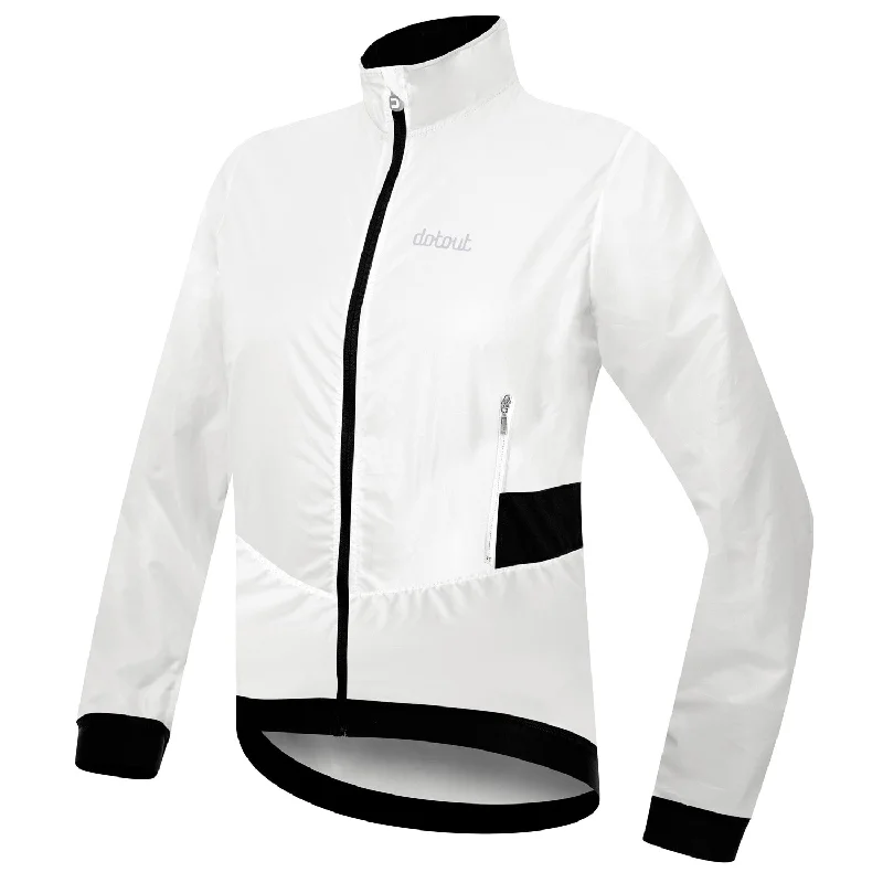 cycling clothing with UV resistance-Mantellina donna Dotout Tempo - Bianco