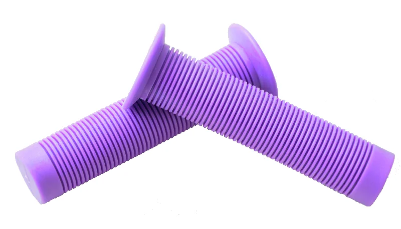 carbon fiber leather bicycle grips-Purple Bike Handlebar Grips Ribbed, Soft Luxury Feel, Very Comfortable 135mm Long