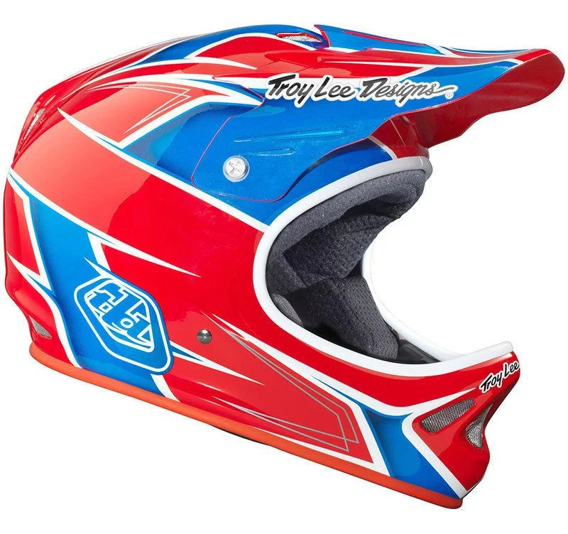 Bicycle helmet combo pack-Troy Lee Designs D2 Turbo Full Face Helmet - Red-White-Blue