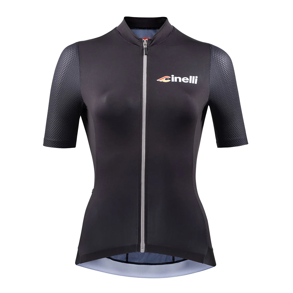 cycling clothing with clean design-Maglia donna Cinelli Tempo - Nero