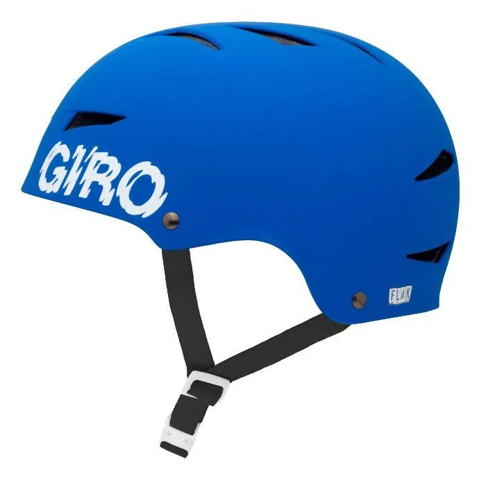 Bicycle helmet with safety flags-Giro Flak Dirt Jump Helmet - Matt Blue