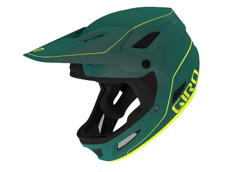 Bicycle helmet with fitness tracker-Giro Disciple MIPS Full Face Helmet - Matt True Spruce-Citron - 2020