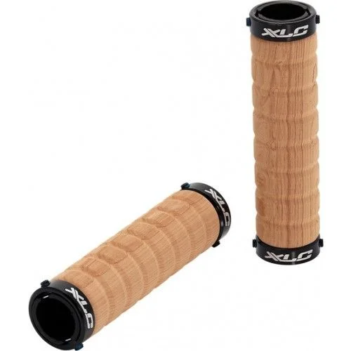 textured folding bicycle grips-RALEIGH XLC WOOD EFFECT LOCK ON MTB BIKE HANDLEBAR GRIPS COMFORTABLE FOAM