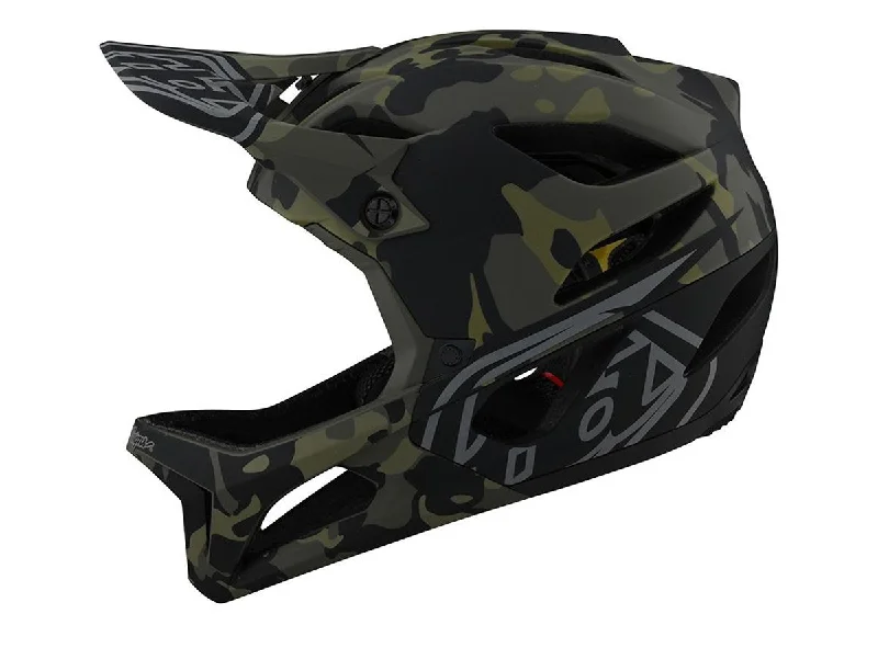 Bicycle helmet long distance-Troy Lee Designs Stage Full Face Helmet - Camo Olive