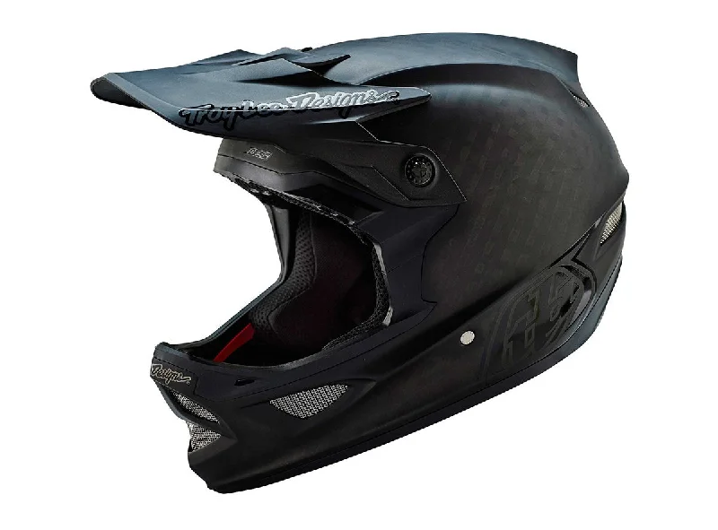 Bicycle helmet with repair kit-Troy Lee Designs D3 Carbon Full Face Helmet - Midnight Black