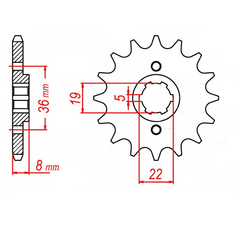 MTX 1336 Steel Front Sprocket #520 (14T) (10-KN5-14)