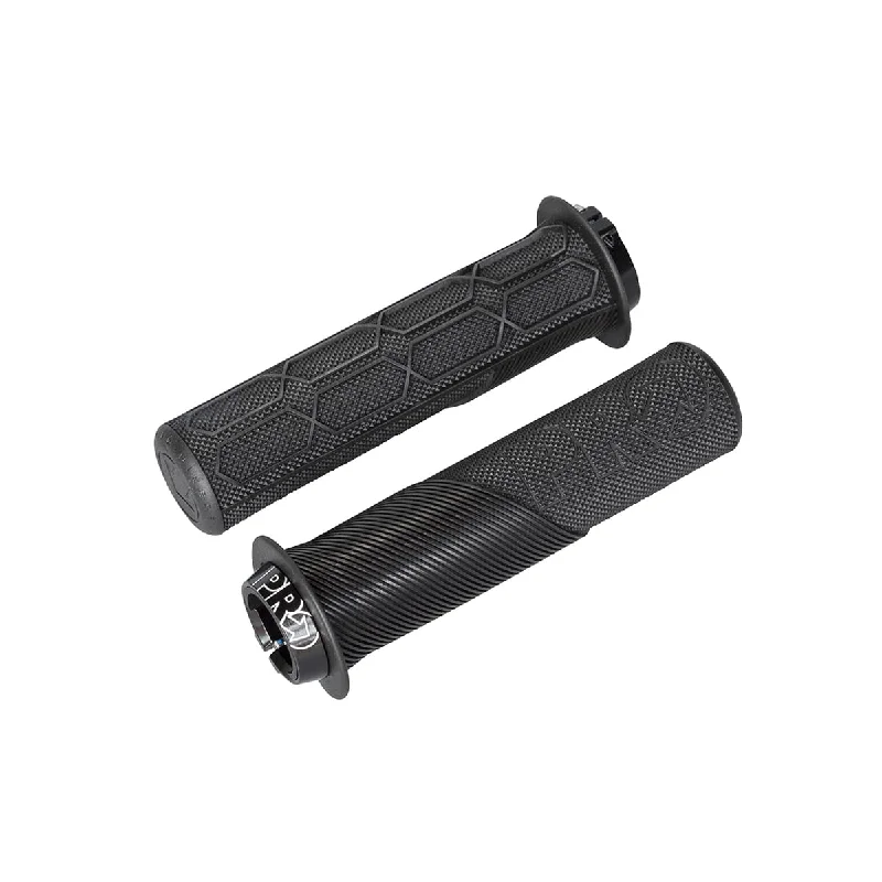 cushioned road bike grips-Pro Lock On Trail Grips - Flange - Black