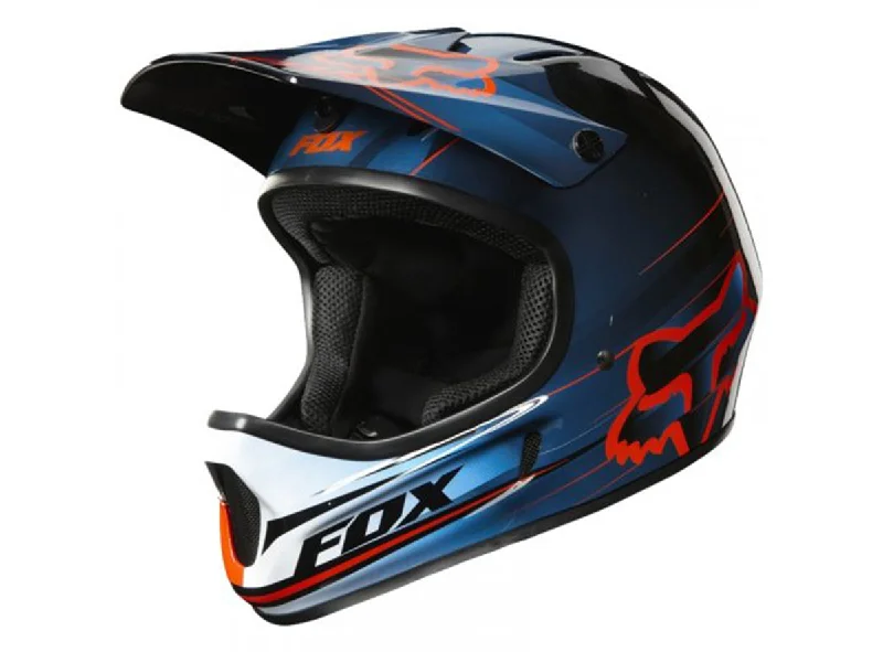 Bicycle helmet mountain trails-Fox Racing Rampage Full Face Helmet - Blue-Red