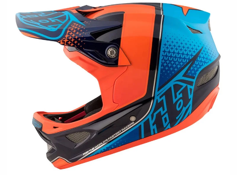 Bicycle helmet for adults-Troy Lee Designs D3 Carbon MIPS Full Face Helmet - Starburst Orange