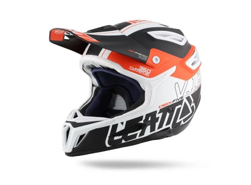 Bicycle helmet forest trails-Leatt DBX 5.0 V12 Full Face Helmet - Black-Orange-White