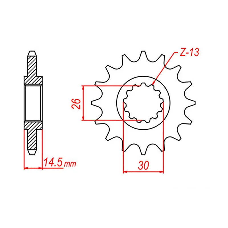 MTX 1332 Steel Front Sprocket #525 (16T) (10-MW3-16)