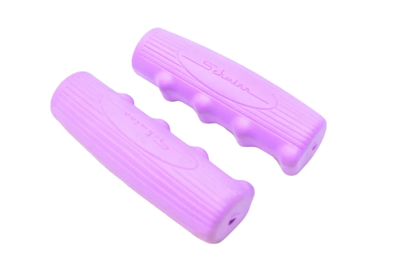 racing leather bicycle grips-PAIR TRENDY SCHWINN LILAC LADIES BICYCLE KRATON RUBBER GIRLS BIKE HANDLEBAR GRIPS