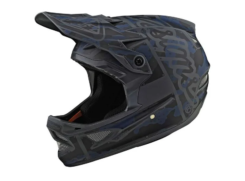 Bicycle helmet crash protection-Troy Lee Designs D3 Fiberlite Factory Camo Full Face Helmet - Gray