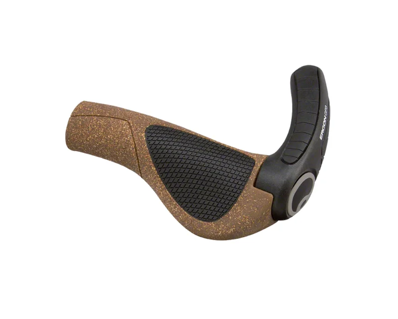 waterproof bicycle grips-Ergon GP3 BioKork Grip Blk/Cork LG