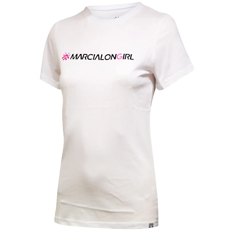 cycling clothing with max comfort-T-Shirt donna Marcialonga audes - Bianco