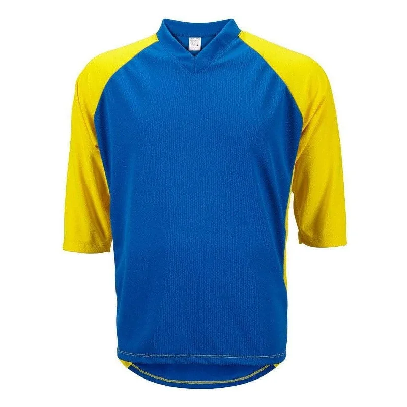 cycling clothing for off-road trails-Men's Mountain Bike Jersey - Blue/Yellow