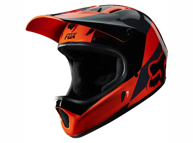 Bicycle helmet animal print-Fox Racing Rampage Mako Full Face Helmet - Orange