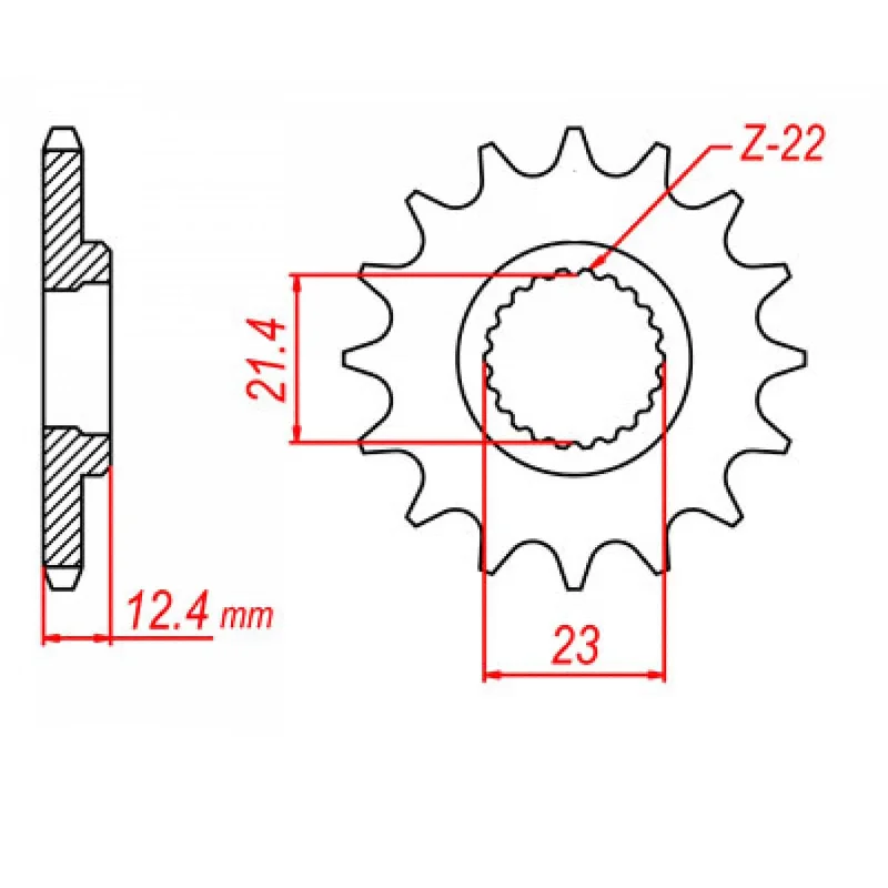 MTX 1593 Steel Front Sprocket #520 (14T) (10-593-14)