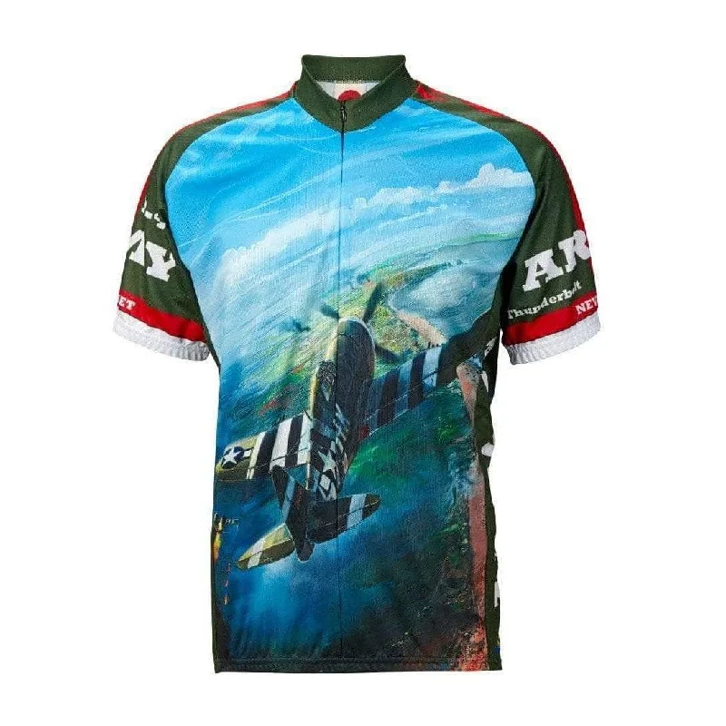 cycling clothing with stylish cuts-Men's P-47 Army Air Road Bike Jersey