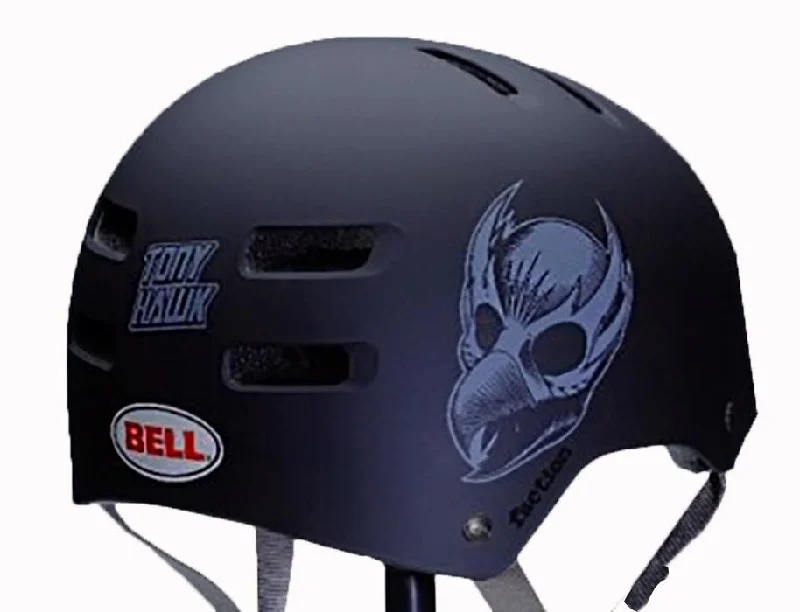 Bicycle helmet matte finish-Bell Faction Classic Tony Hawk Skate Helmet - Black