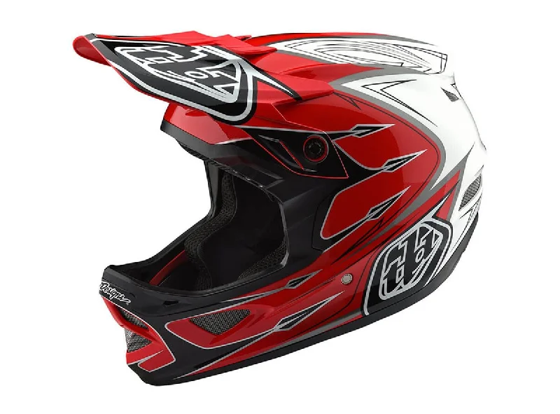 Bicycle helmet online shopping-Troy Lee Designs D3 Composite Full Face Helmet - Corona Red-White - 2018