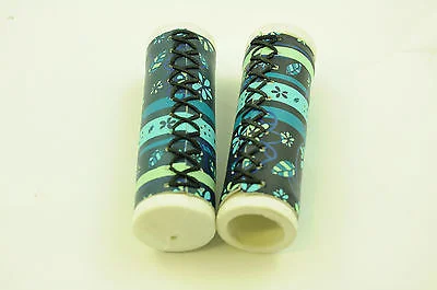 weather-resistant road bike grips-LADIES BIKE RALEIGH 90mm HANDLEBAR GRIPS MULTI COL FLORAL PATTERN WAGG39