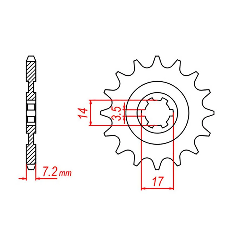 MTX 1501 Steel Front Sprocket #428 (14T) (10-1501-14)