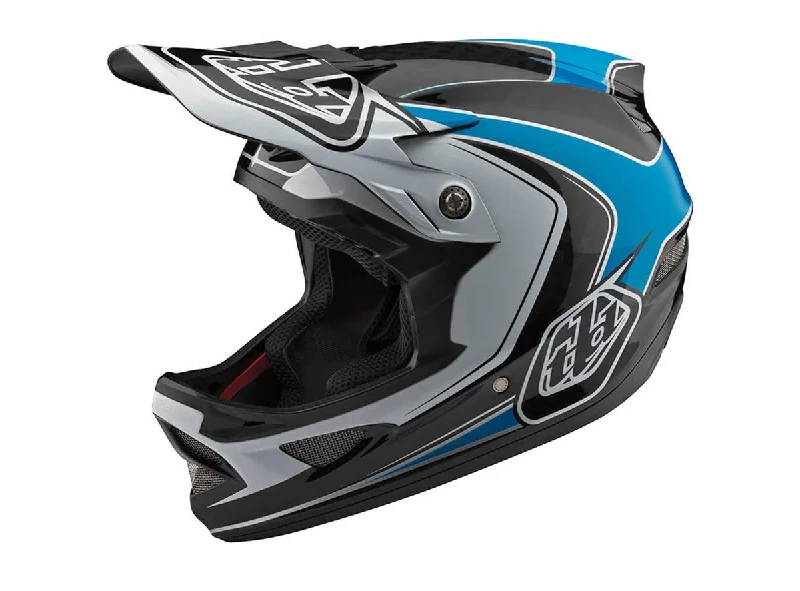 Bicycle helmet with augmented reality-Troy Lee Designs D3 Carbon MIPS Full Face Helmet - Mirage - Ocean - 2018