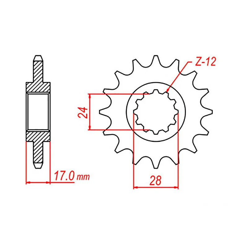 MTX 1371 Steel Front Sprocket #525 (15T) (10-MV9-15)