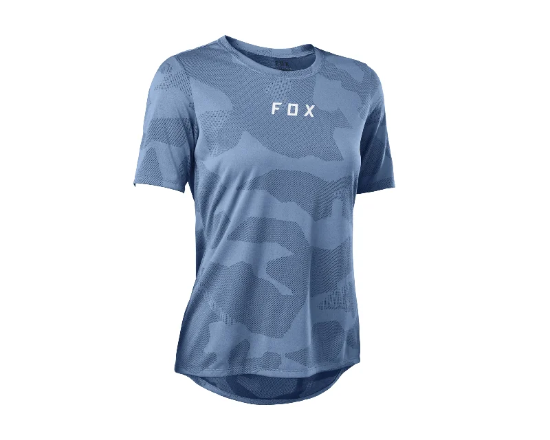 cycling clothing with sweat resistance-Fox Ranger Tru Dri SS Jersey Wmns Dst Blu