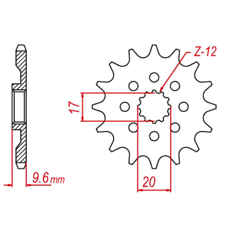 MTX 1905 Steel Front Sprocket #428 (13T) (10-1905-13)