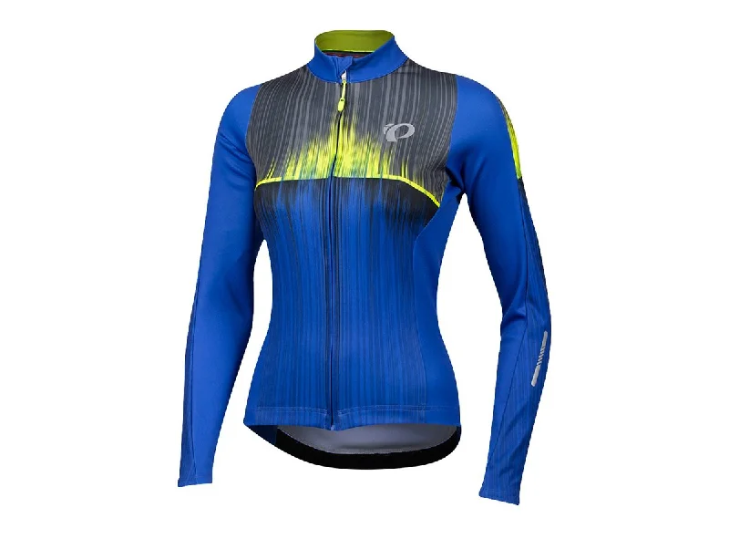 cycling clothing with water resistance-Pearl Izumi Elite Pursuit Thermal Graphic Long Sleeve Road Jersey - Womens - Vaporize Dazzling Blue