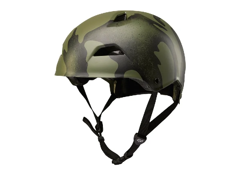 Bicycle helmet snug fit-Fox Racing Flight Camo Dirt Jump Helmet - Green Camo