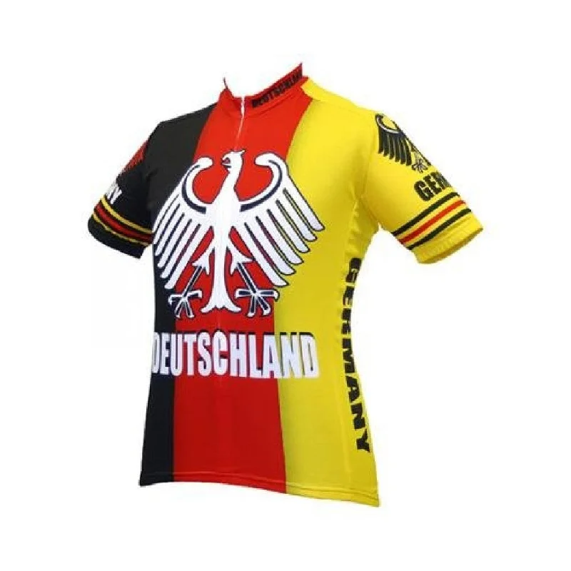 cycling clothing with reflective strips-Men's German Flag Road Bike Jersey