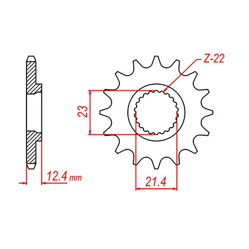 MTX 1594 Steel Front Sprocket #428 (15T) (10-594-15)