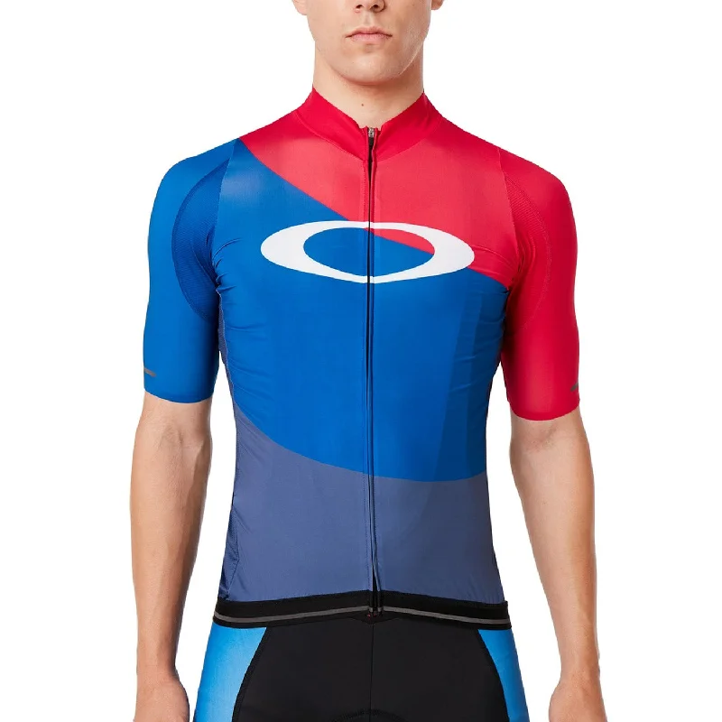 cycling clothing for autumn rides-Maglia Oakley Aero - Blu rosa