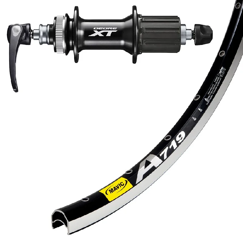 Wheel Shop Mavic A719 / Shimano XT FH-M8000 Wheel Rear 700C / 622 Holes: 36 QR 135mm Rim and Disc CL Shimano HG