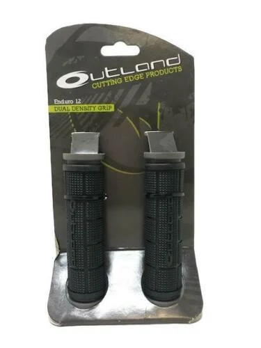 anti-slip road bike grips-Outland Enduro 12 Dual Density Bicycle Handlebar Grips - Black