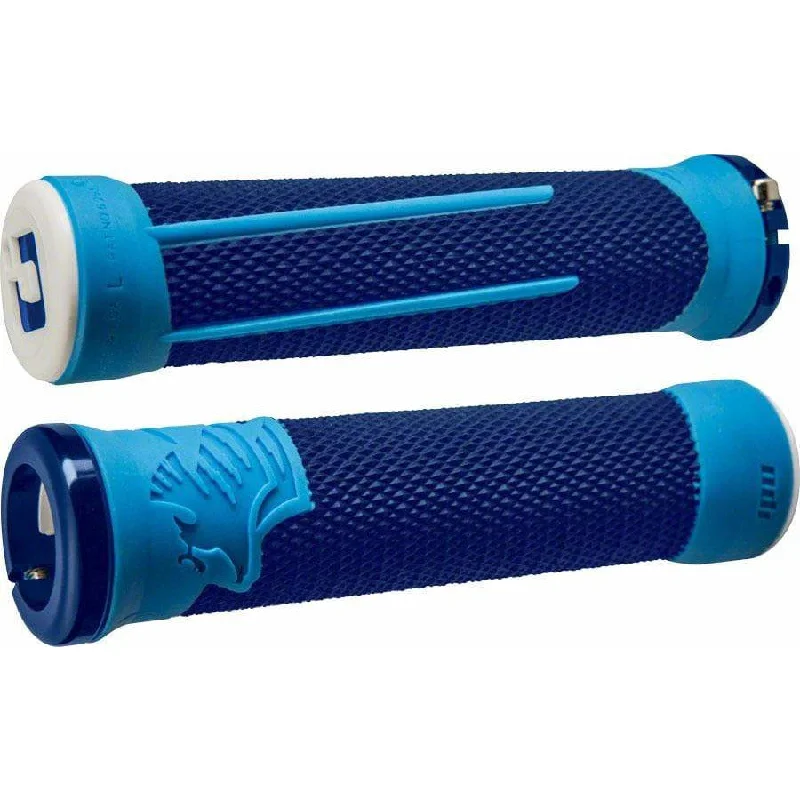 solid color mountain bike grips-AG2 Bike Handlebar Grips - Blue/LIght Blue, Lock-On