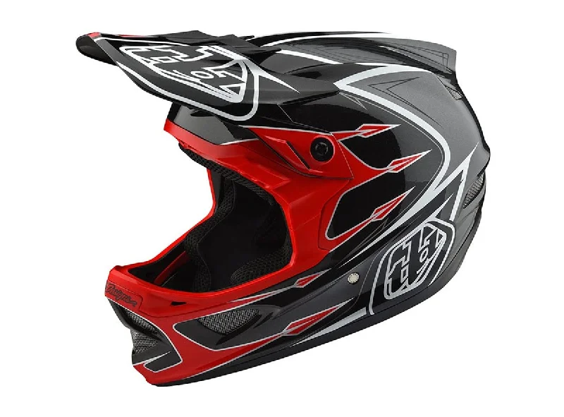 Bicycle helmet design-Troy Lee Designs D3 Composite Full Face Helmet - Corona Red-Gray - 2018