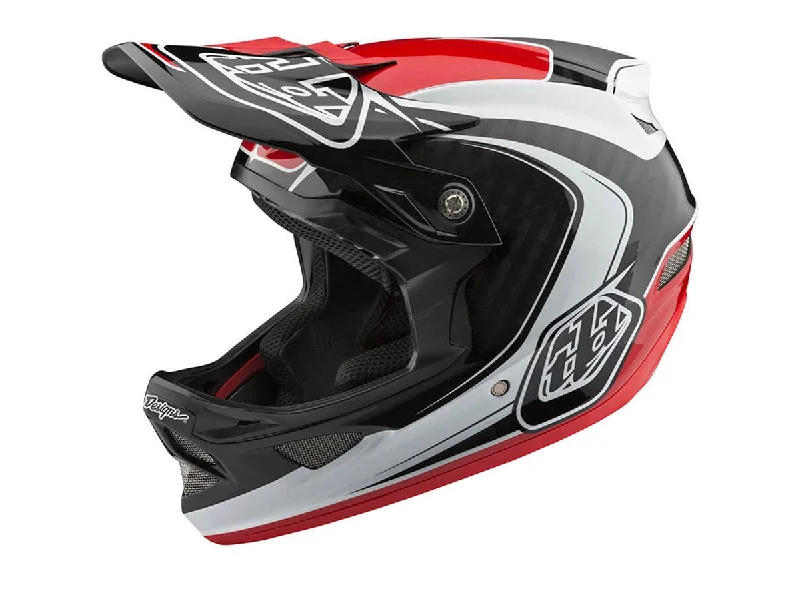 Bicycle helmet with navigation-Troy Lee Designs D3 Carbon MIPS Full Face Helmet - Mirage - Red - 2018