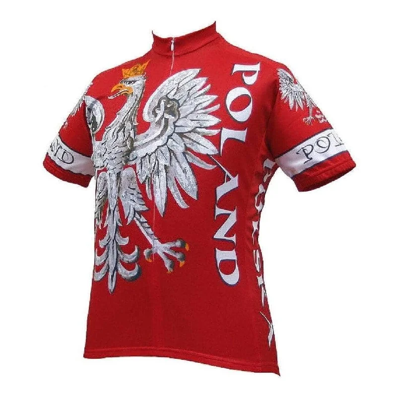 cycling clothing with adjustable hem-Men's Poland Road Bike Jersey