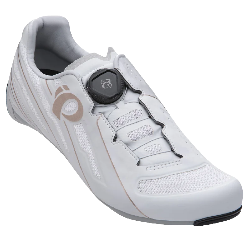 cycling clothing with crisp fit-Pearl Izumi Race v5 Road Shoe - Womens - White-Gray