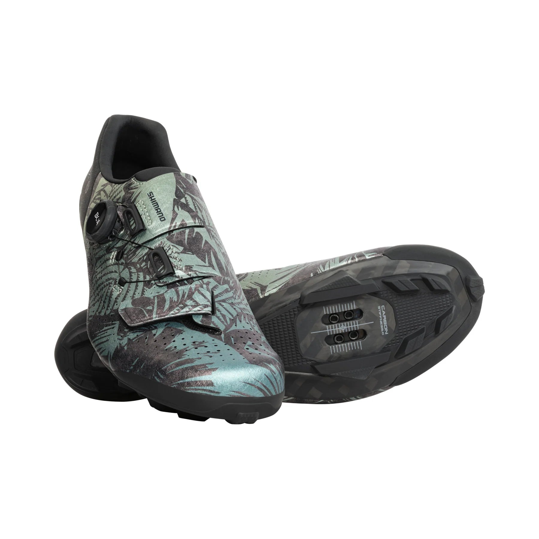 cycling clothing for evening rides-Shimano RX801 Gravel Shoe - Special Edition - Wide - Tropical Leaves