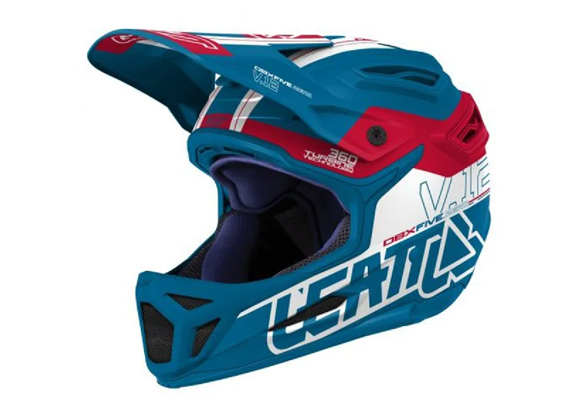 Bicycle helmet street riding-Leatt DBX 5.0 V12 Full Face Helmet - Fuel Red