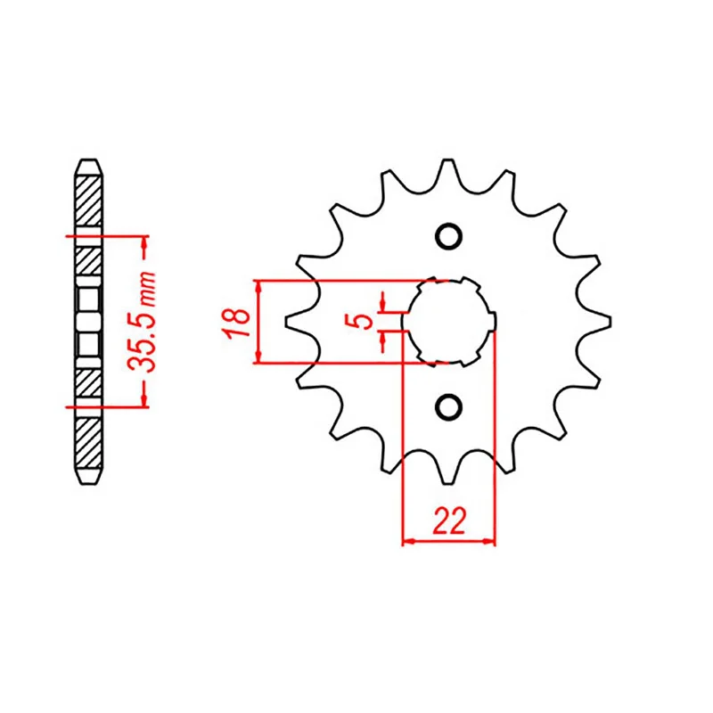 MTX 1559 Steel Front Sprocket #428 (14T) (10-TW2-14)