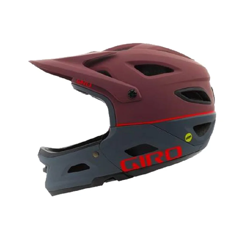 Bicycle helmet with navigation-Giro Switchblade MIPS Full Face Helmet - Matt Dark Slate-Maroon