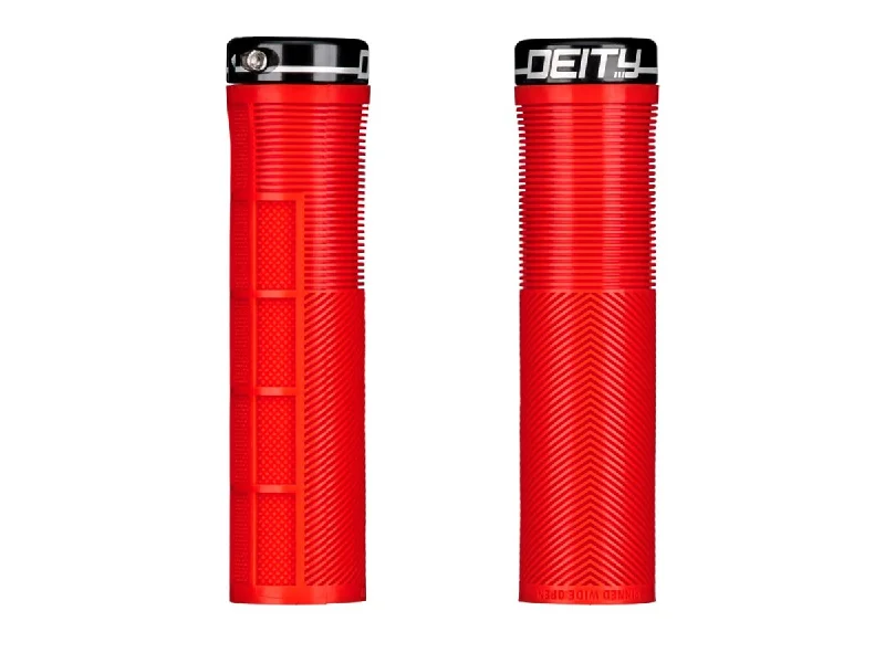 black bicycle grips-Deity Components Knuckleduster Grips - Red