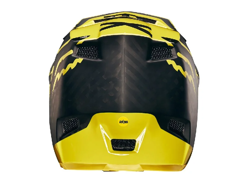 Bicycle helmet cooling vents-Fox Racing Rampage Pro Carbon Moth Full Face Helmet - Black-Yellow